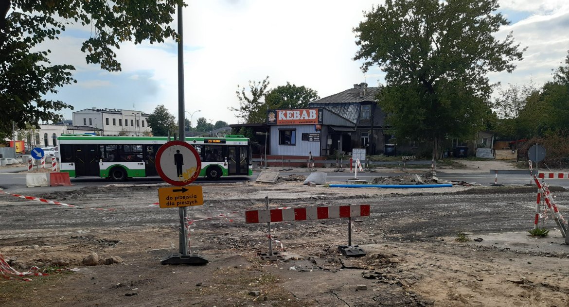 Zdjęcie robót drogowych przy ulicy Kolejowej w rejonie dworca PKP/ Facebook Rowerowy Białystok