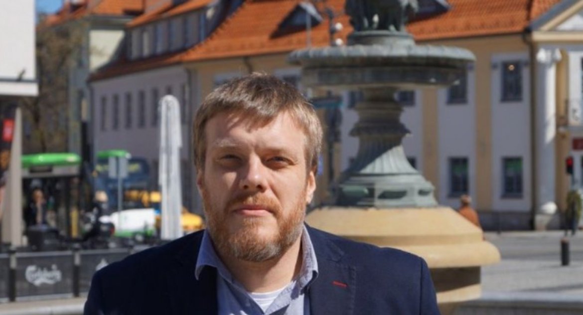 Adrian Zandberg podczas wizyty w Białymstoku