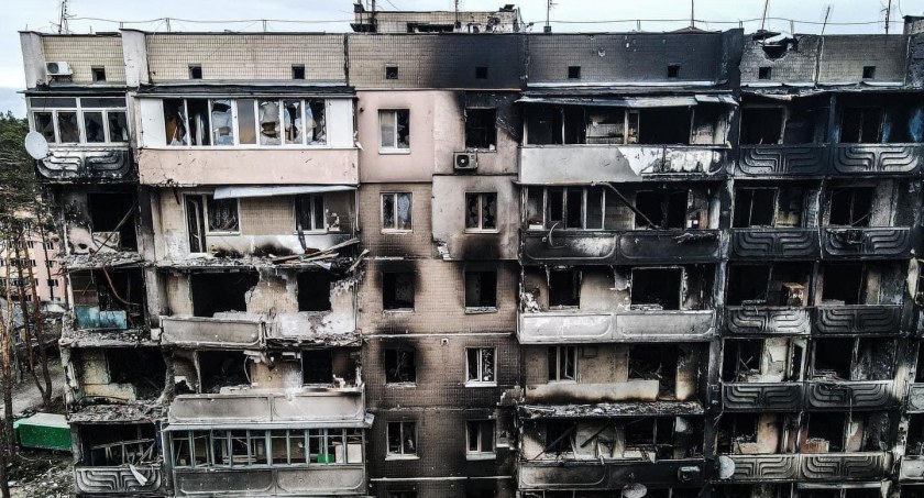 Zdjęcie zbombardowanego miasta na Ukrainie/ Flickr.com