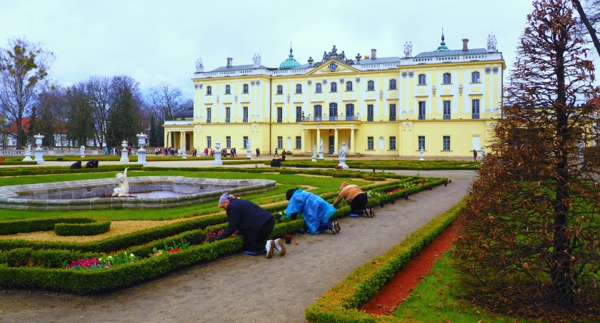 Zdjęcie nasadzania kwiatów w Ogrodach Branickich/ bialystok.pl