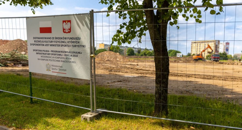 Zdjęcie budowy kompleksu sportowego na Politechnice Białostockiej/ PB