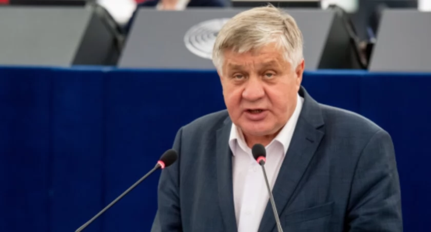 Zdjęcie Krzysztofa Jurgiela w Parlamencie Europejskim/ Grupa EKR