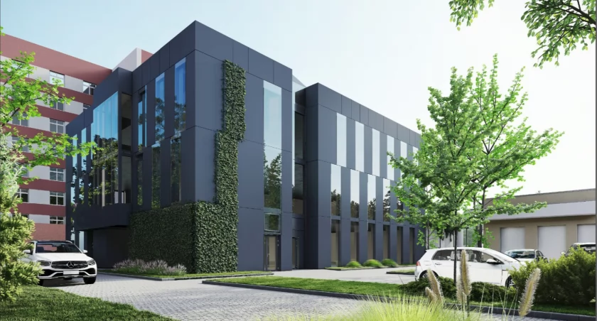 Zdjęcie wizualizacja budynku Centrum Bioinformatyki i Biostatystyki Klinicznej/ UMB