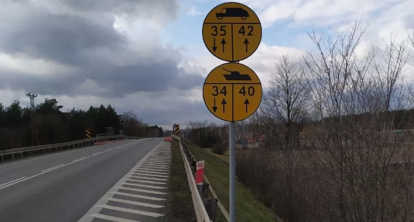 Zdjęcie znaków drogowych przy drodze/ GDDKiA