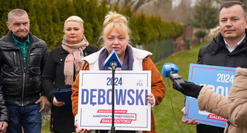 Zdjęcie z konferencji prasowej na terenie ogrodów działkowych/ mat. pras.