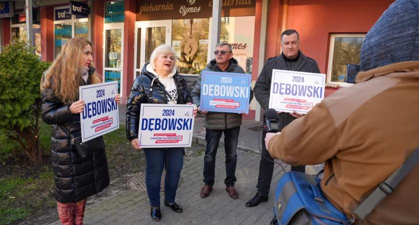 Zdjęcie z konferencji prasowej kandydatów PiS na osiedlu Antoniuk/ mat. pras.