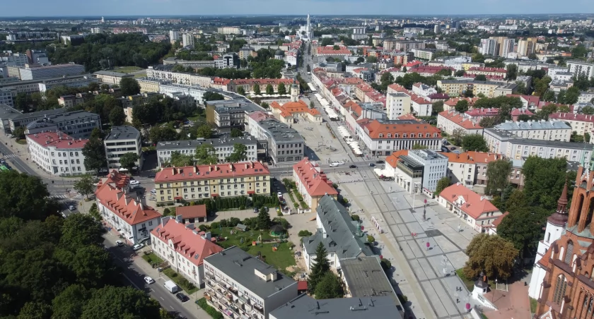 Zdjęcie centrum Białegostoku z lotu ptaka/ DDB