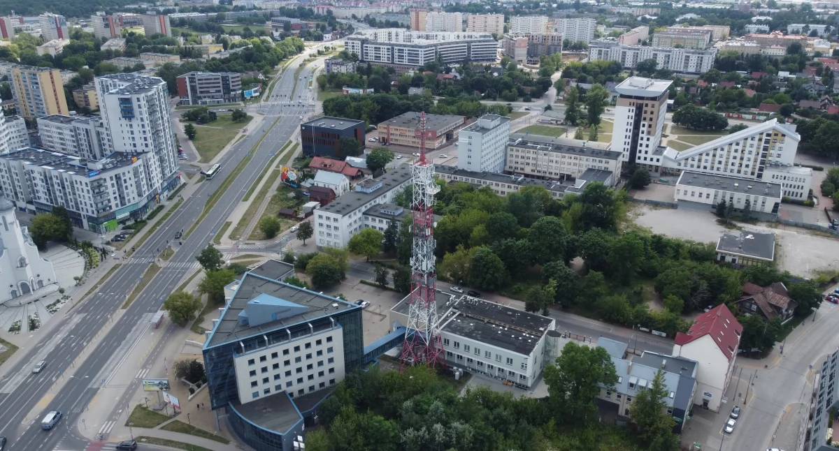 Zdjęcie budynków przy ulicy Kaczorowskiego w Białymstoku z lotu ptaka/ Fakty Białystok