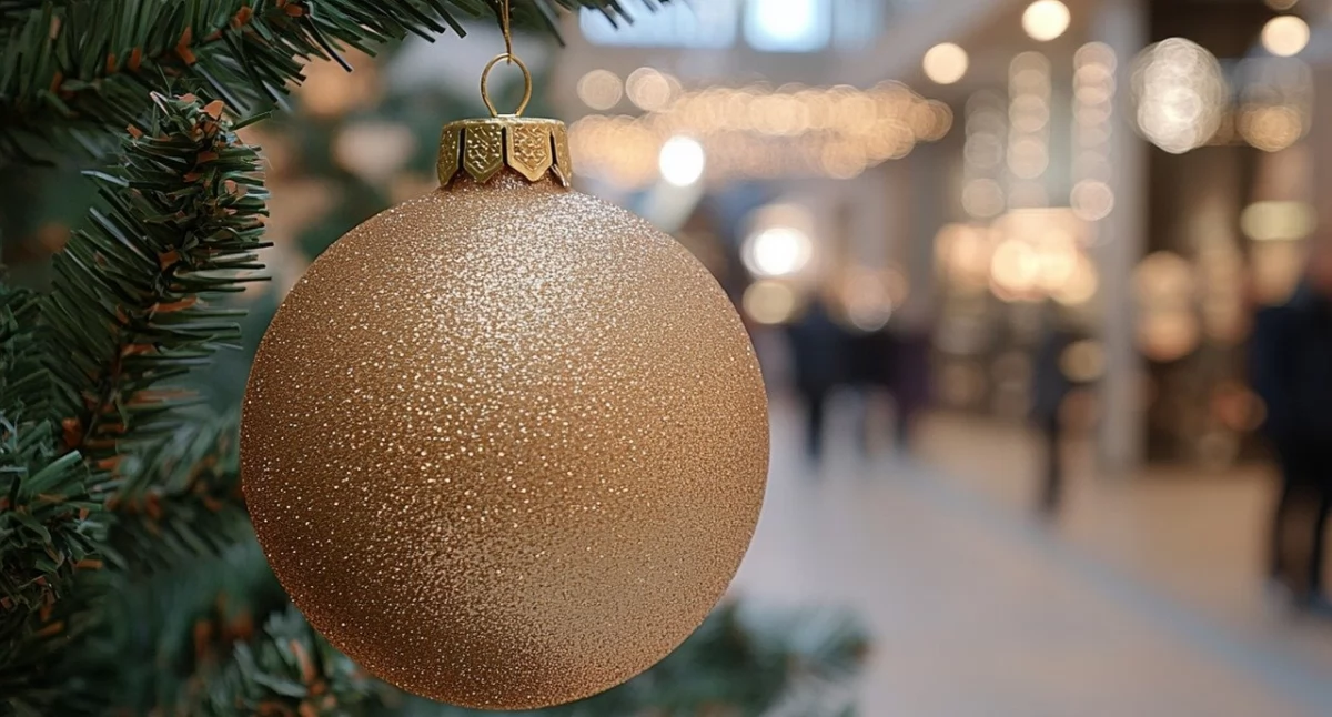 Zdjęcie bombki na choince w galerii handlowej/ Pixabay.com