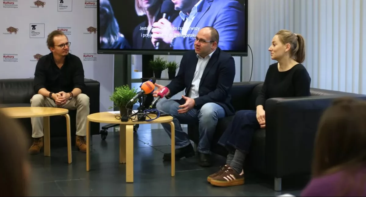Zdjęcie z konferencji prasowej podsumowującej 2024 roku w Teatrze Dramatycznym w Białymstoku/ Teatr Dramatyczny