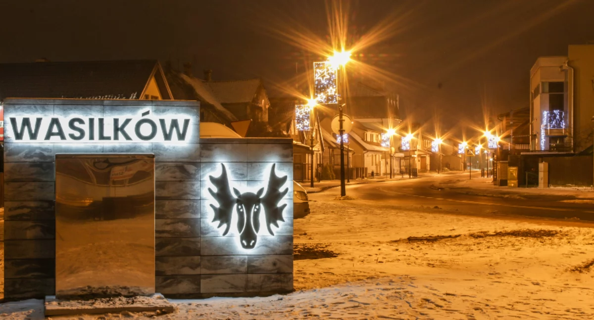 Zdjęcie iluminacji świątecznych w Wasilkowie// UM w Wasilkowie