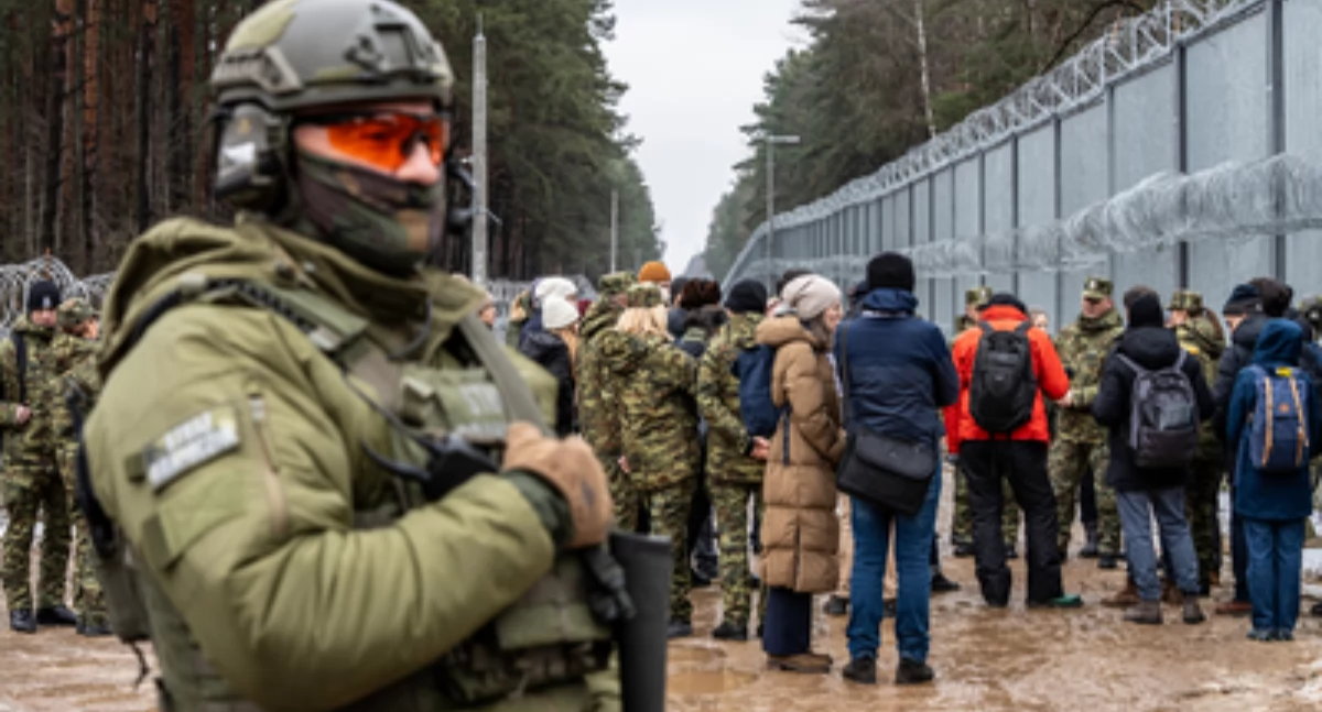 Zdjęcie dziennikarzy na granicy polsko - białoruskiej/ SG