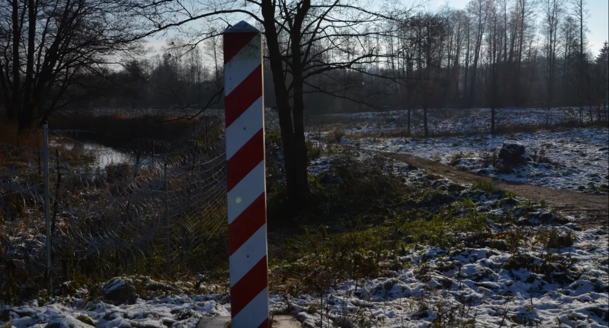 Zdjęcie słupka granicznego na granicy polsko - białoruskiej/ Twitter.com Straż Graniczna
