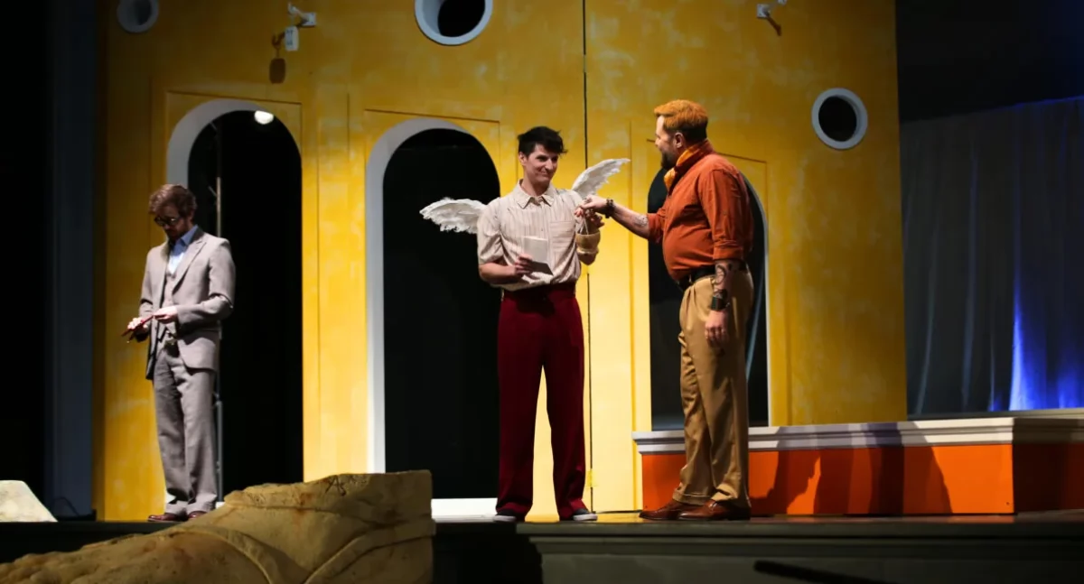 Zdjęcie aktorów podczas próby spektaklu w Teatrze Dramatycznym/ Teatr Dramatyczny