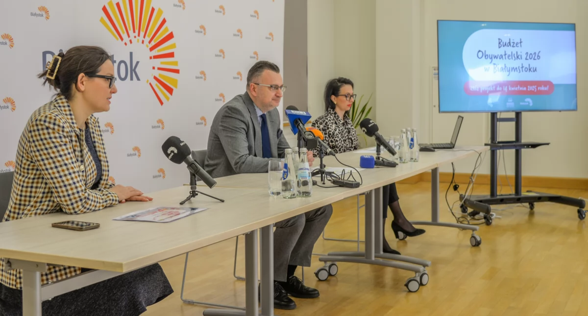Zdjęcie z konferencji prasowej poświęconej budżetowi obywatelskiemu 2026/ bialystok.pl